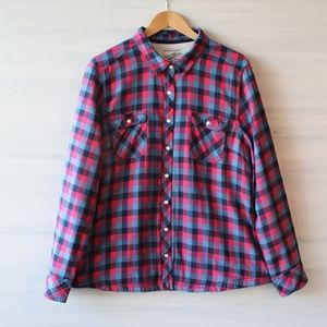 BC Clothing Minky Fleece Lined Plaid Shirt